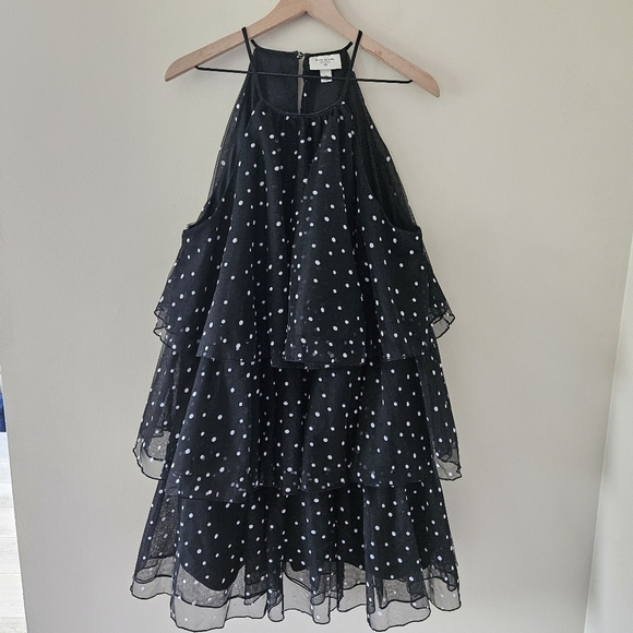 Kate Spade x Target Black White Polka Dot Tiered Halter Mini Dress - Picture 4 of 10